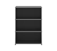 Etagère USM Haller largeur 78 cm 3 étages ouvert noir graphite 78x109x38