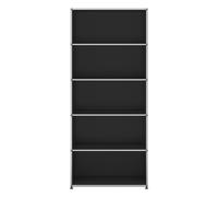 Etagère USM Haller largeur 78 cm 5 étages ouvert noir graphite 78x179x38