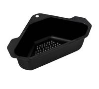 Étagère Vidange D'éVier en Acier Inoxydable 304, Panier Triangulaire éVier Cuisine éGouttoir, Panier Filtrant d'évier sans perçage avec ventouse, pour RinçAge Fruits, LéGumes (Noir)