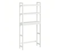 Étagère WC, Rangement au-Dessus des Toilettes, 3 Niveaux, avec Étagère Réglable, Convient à la Plupart des Toilettes, Gain de place, Blanc Nuage Blanc