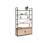 IDMarket Étagère XL 5 niveaux avec placard Detroit design industriel 170 cm