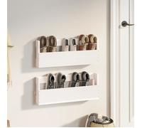 Étagères à chaussures - FAFEICY - 2 pcs - Bois de pin massif - Blanc - 59x9x23 cm