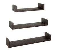ÉTAGÈRES À MUR MODERNES LOT DE 3 PC CHÊNE FONCÉ MOD. CALAMITA