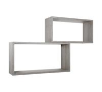 ÉTAGÈRES À MUR RECTANGULAIRES LOT DE 2 PC CHÊNE GRIS MOD. BISLUNGO