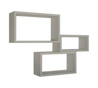 ÉTAGÈRES À MUR RECTANGULAIRES LOT DE 3 PC MARRON TAUPE MOD. TRITTICO