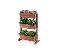 étagères à plantes en bois à 3 niveau amovibles hauteur et inclinaison ajustable multifonctions intérieur/extérieur