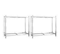 Étagères à pneus avec 2 étagères 2 pcs Argenté 110x40x110 cm Acier