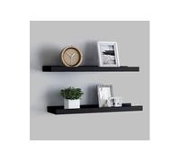 vidaXL - Étagères à rebord pour cadre photo 2 pcs Noir 60x9x3 cm MDF