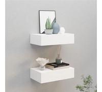 vidaXL Étagères à tiroirs murales 2 pcs Blanc 40x23,5x10 cm MDF