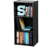 Iris Ohyama, Meuble de Rangement en Bois, bibliothèque 40cm de largeur, 3 Niveaux, Étagère, Meuble, Modulaire, Polyvalent, Noir,Salon, Bureau, Chambre, Livres, Déco, Assemblage Facile, CX-3