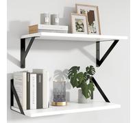 Étagères Blanches, Étagères Suspendues De 40 cm, Étagère En Aggloméré Pour Mur, Murale De 20 cm De Profondeur, Étagères Pour Chambre À Coucher, Salle De Bain, Salon, Cuisine, 40 x 20 x 12,5 cm