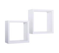 ÉTAGÈRES CARRÉES À MUR LOT DE 2 CUBES MODULAIRES BLANC MOD. GINEVRA
