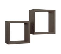 ÉTAGÈRES CARRÉES À MUR LOT DE 2 CUBES MODULAIRES NOYER SCIÉ MOD. GINEVRA