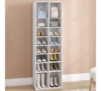 IDMarket Étagère à chaussures 16 compartiments blanc