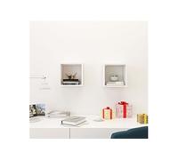 vidaXL Étagères cube murales suspendues 2 pcs Blanc 26×15×26 cm