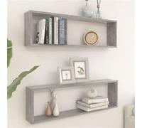 Étagères cube murales 2 pcs gris béton bois d ingénierie Gris G