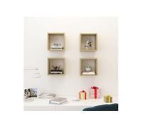 Etagères cube murales 4 pcs Chêne sonoma 26x15x26 cm