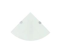 vidaXL Étagères d'angle 2 pcs – Verre blanc 25×25 cm – Supports chromés