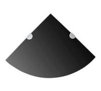 vidaXL Étagères d'angle 2 pièces – Supports chromés, verre noir 35x35 cm