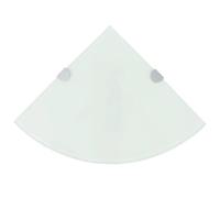 Étagères D'angle 2 Pcs Et Supports Chromés Verre Blanc 35x35 Cm