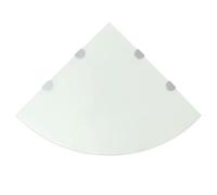 Étagères D'angle 2 Pcs Et Supports Chromés Verre Blanc 45x45 Cm