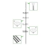 Étagères de Douche Télescopique - 4 Étagères de Salle de Bain - Gris - Acier Inoxydable - Chrome