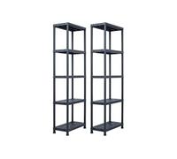 vidaXL Étagères de rangement 2 pcs. noir 125 kg 60 x 30 x 180 cm plastique