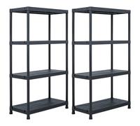 Étagères de rangement 2 pcs Noir 60x30x138 cm Plastique
