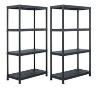Étagères de rangement 2 pcs Noir 60x30x138 cm Plastique