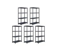vidaXL Étagères de stockage 5 pcs. noir 60 x 30 x 138 cm plastique