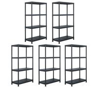 Étagères de rangement 5 pcs Noir 60x30x138 cm Plastique
