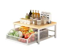 Étagères de rangement de cuisine - Organisateur vertical à 2 niveaux, support debout | Empreinte compacte de Construction en bois de fer, conception d'économie d'espace de comptoir, aménagement de mai