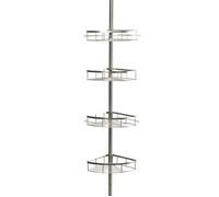 Étagères de salle de bains de coin de 4 niveaux Étagère réglable de stockage de douche télescopique d'acier inoxydable par Hododou