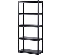 Étagères de stockage SucceBuy, capacité de charge de 2000 lbs, étagère de garage réglable à 5 niveaux, 16" P x 32" L x 72" H, étagères métalliques pour garage, cuisine, entrepôt, cave, noir