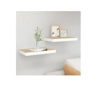 vidaXL Étagères Flottantes Chêne et Blanc 40x23x3,8 cm