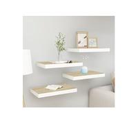 vidaXL Étagères Flottantes 4 pcs Chêne & Blanc