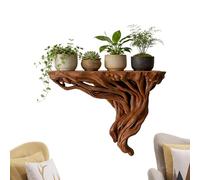 Étagères flottantes d'angle rustique - Présentoir mural au design , plate-forme de rangement peu encombrante | Système d'organisation décoratif à plusieurs niveaux, support de jardinière avec ca