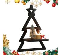 Étagères flottantes en bois pour sapin de Noël | Étagères flottantes bohème | Support mural en forme d'arbre | Décoration festive | Présentoir pour
