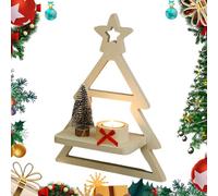 Étagères flottantes en bois pour sapin de Noël | Étagères flottantes bohème | Support mural en forme d'arbre | Décoration festive | Présentoir pour