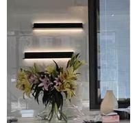 Étagères flottantes, étagères murales flottantes Noires polyvalentes avec lumières LED - Bibliothèque Murale en métal, présentoir Lumineux pour la décoration intérieure, Lot de 4 (90 x 20 cm
