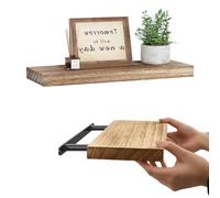 Étagères flottantes for mur, étagère murale en chêne massif 42x15x2cm, support caché, chambre à coucher, salon, salle de bain, rangement décoration(2pcs)