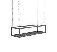 Étagères flottantes for mur, étagère suspendue au plafond en métal, support de rangement noir à 1 niveau 60-140 Cm