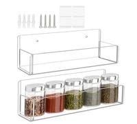 Étagères flottantes transparentes - Acrylique transparent 2 pièces | Organiseur mural | Étagère de rangement moderne transparente pour épices, pots, bouteilles | Économie d'espace pour la maison, le