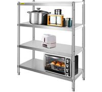 Étagères Inox de Rangement de Cuisine-VEVOR-122x60,1x147,3 cm-Charge 150 kg-pour Cuisine Garage Atelier Entrepôt Balcon