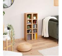 Etagères modulables MUSIQUE pour CD et DVD, lot de 2 meubles de rangement en colonne avec 10 compartiments, mélaminé chêne sauvage