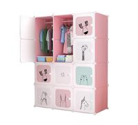 Étagères Modulaires Enfant, Organisateur de Vêtements pour Placard, Étagère pour Chambre, Couloir. Étagères de Rangement pour la Maison, Le Couloir, la Chambre, 12 modules, 140x105 cm,Rose