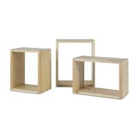 Étagères Murale Biblothèque Lot de 3 Meuble Rangement en Bois Salon Homestyle4u