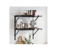 vidaXL Étagères murales flottantes panneau 30293 2 pcs 50x40x3 cm acier inoxydable Noir