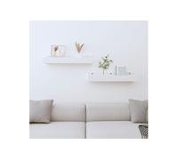Etagères murales 2 pcs Blanc 50x12x9 cm Bois de pin massif