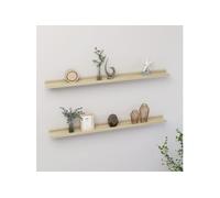 vidaXL Étagères murales 2 pcs Chêne Sonoma 100x9x3 cm